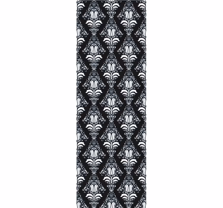 Retro roller blind in french provincial black and white - TenStickers