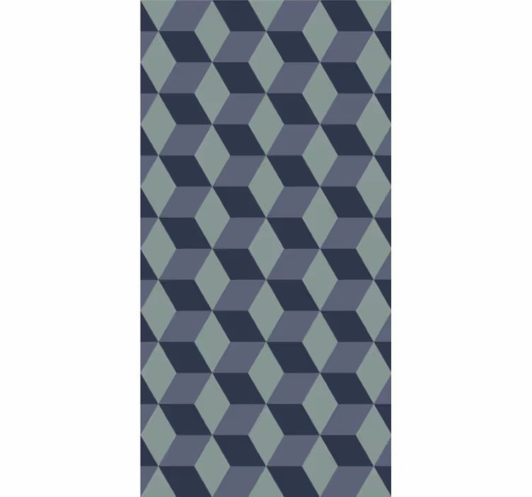 Retro roller blind in blue cube pattern - TenStickers