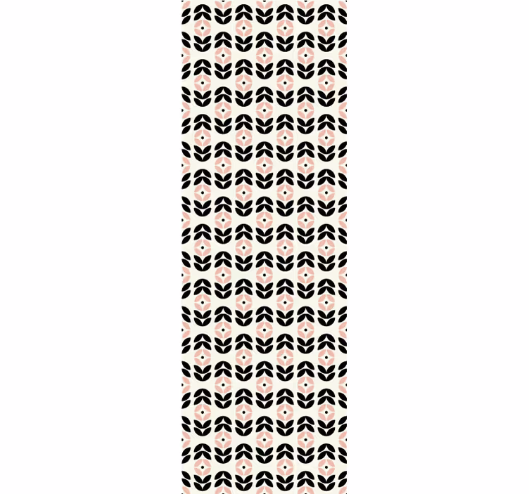 Retro roller blind pink geometric floral design - TenStickers