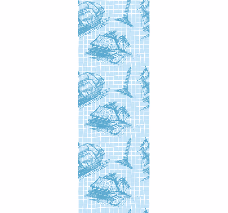 Retro roller blind westwind toile pattern design - TenStickers