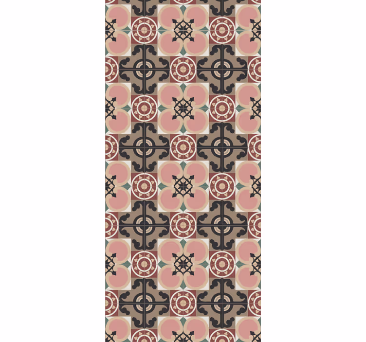 Retro roller blind toledo tiles design - TenStickers