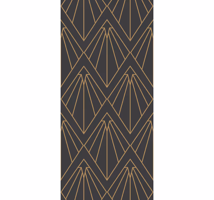 Retro roller blind in gold diamond line art - TenStickers