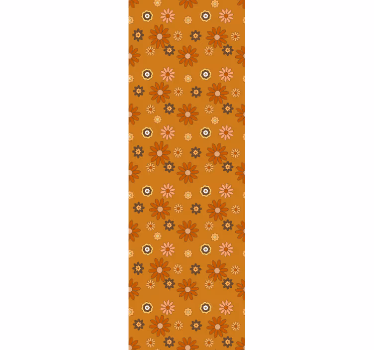 Retro roller blind 60s floral vibe - TenStickers
