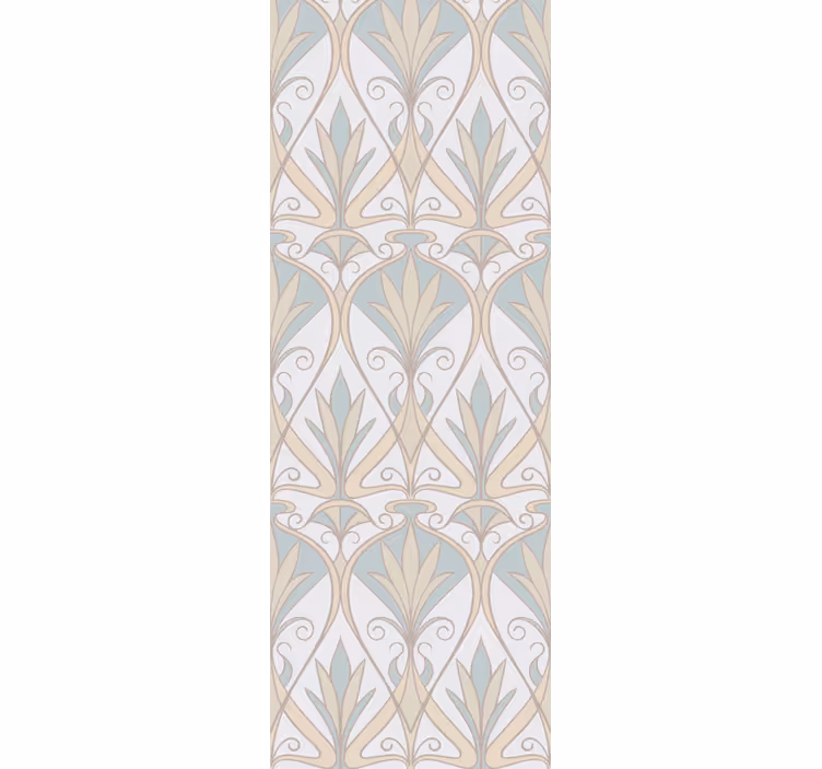 Retro roller blind with botanical floral design - TenStickers