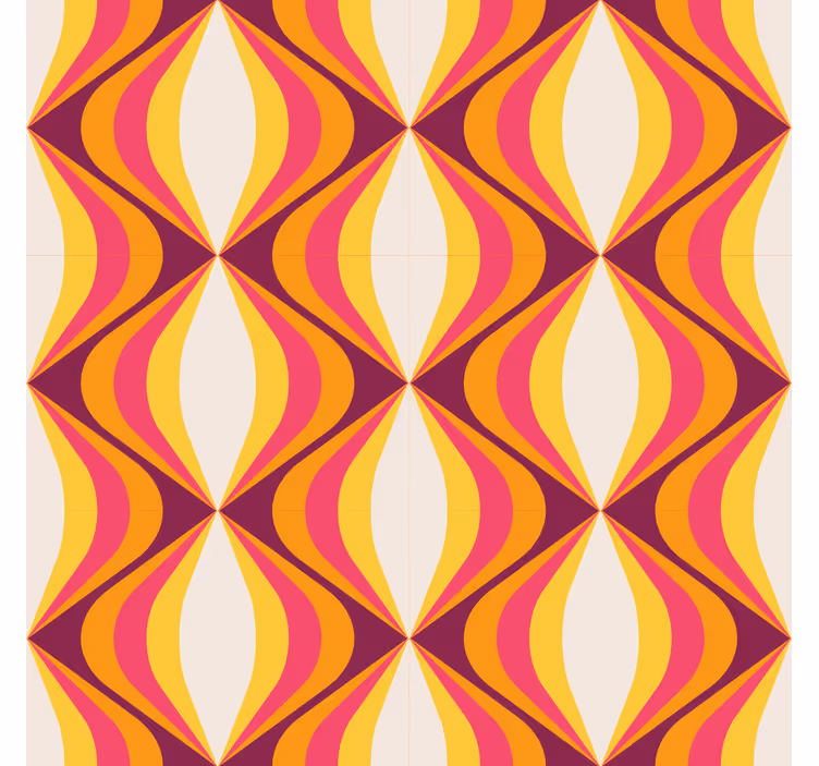 Retro roller blind in retro orange wave design - TenStickers