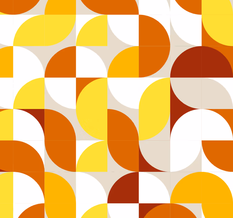 Retro roller blind in vintage orange and yellow - TenStickers