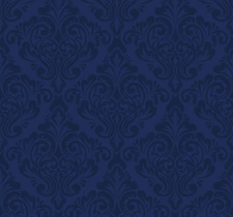 Retro roller blind navy blue damask - TenStickers