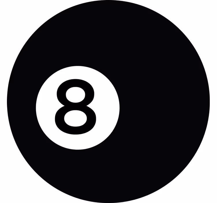 Black roller blind billiard ball number eight - TenStickers