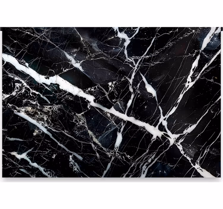 Black roller blind white marble shades - TenStickers