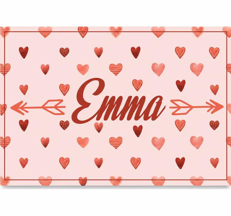 Blind pink personalized heart pattern for kids' names - TenStickers