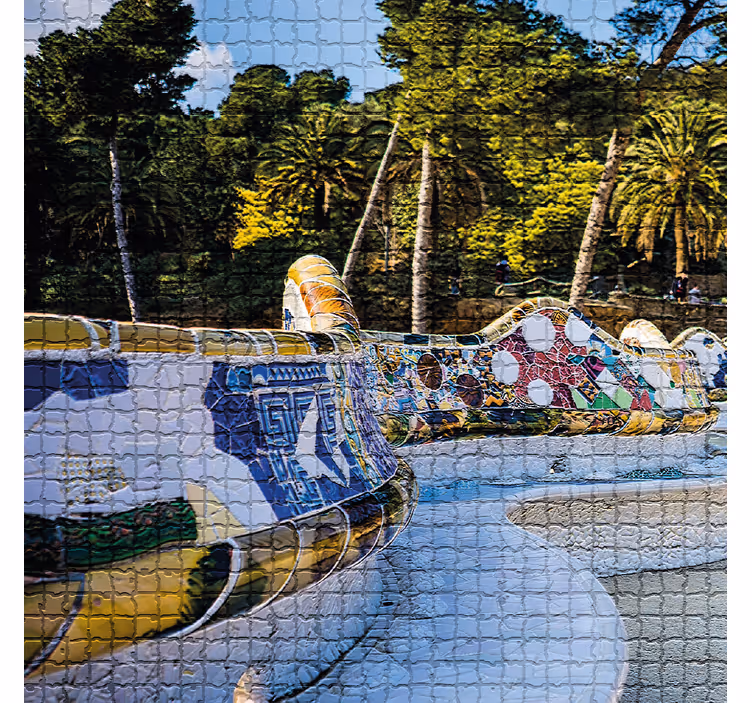 Living room blind with park güell views - TenStickers