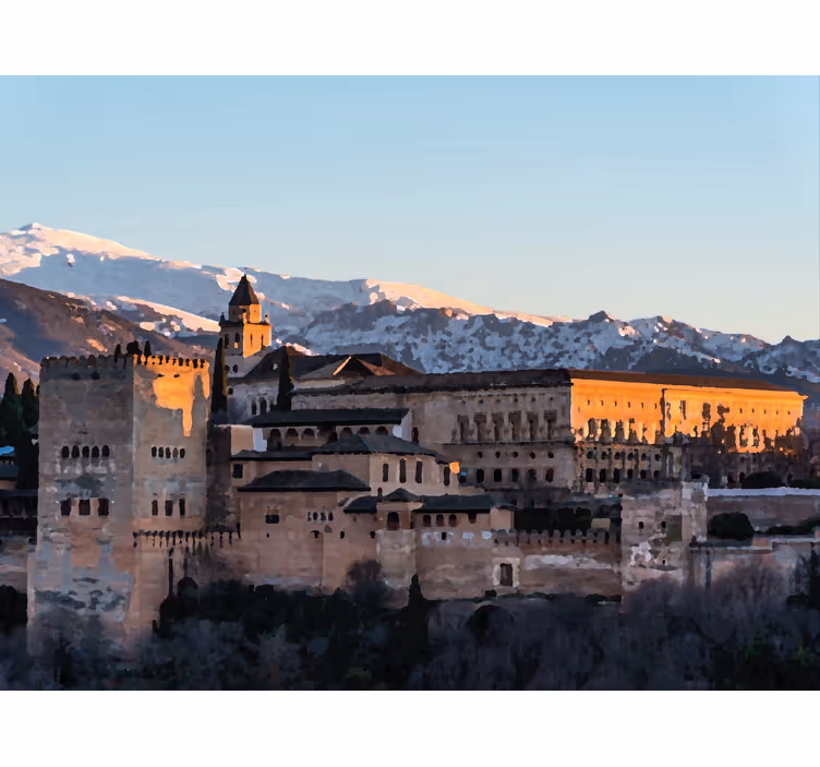 Living room blind alhambra of granada evening - TenStickers