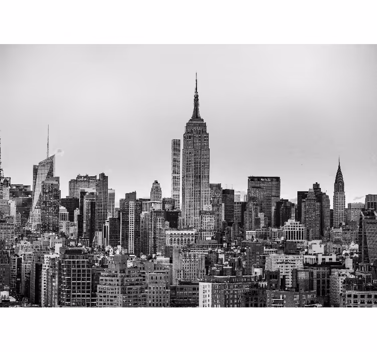 Living room blind featuring black and white nyc photo - TenStickers