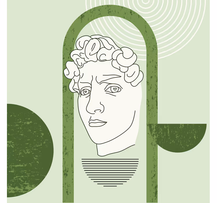 Living room blind with a minimal trendy david sculpture - TenStickers