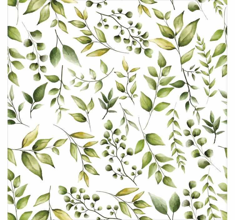 Living room blind watercolor eucalyptus leaves - TenStickers