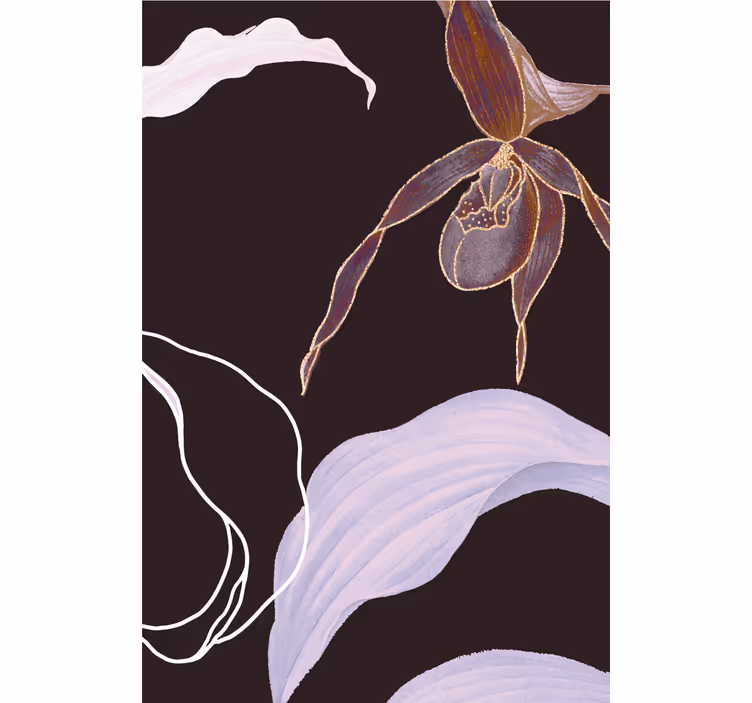 Living room blind with african style purple orchid - TenStickers