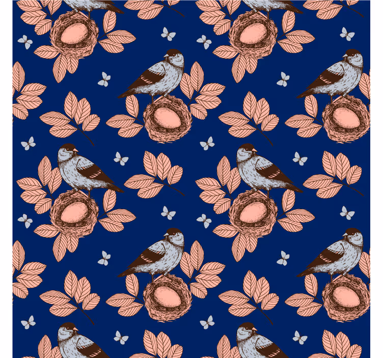 Living room blind in african style blue bird nest - TenStickers