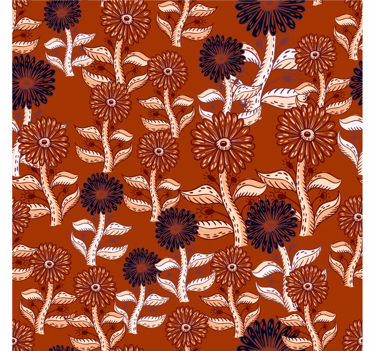 Living room blind with african abstract sunflower design - TenStickers