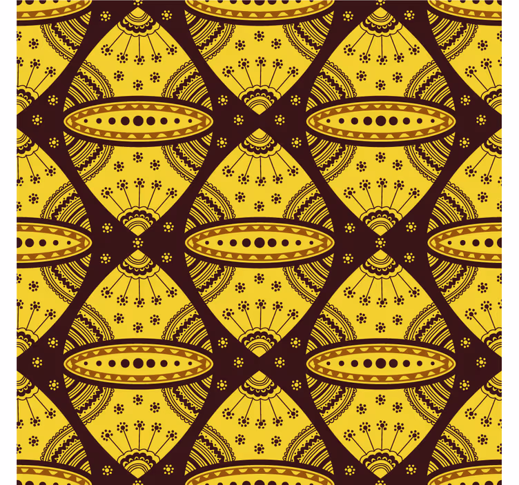 Living room blind african inspired yellow design - TenStickers