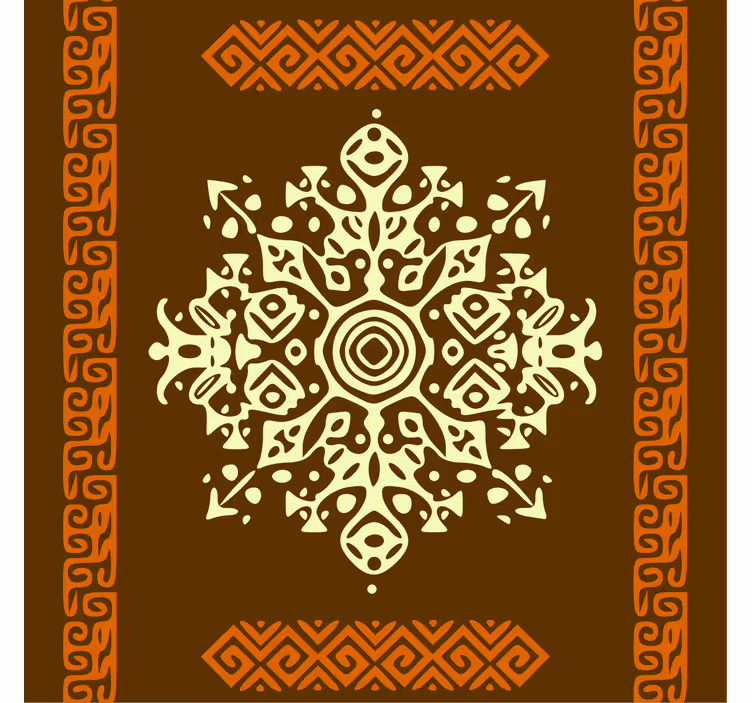 Living room blind in african style brown and yellow pattern - TenStickers