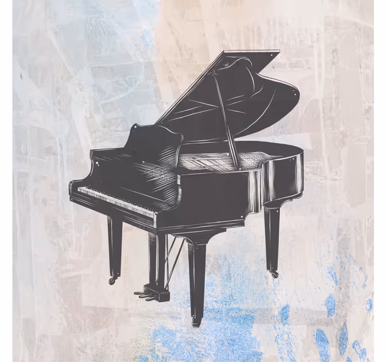 Living room blind shabby chic piano artwork - TenStickers