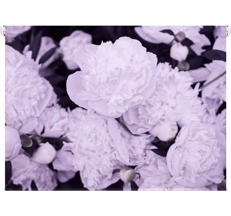 Living room blind in elegant feminine pink peonies - TenStickers