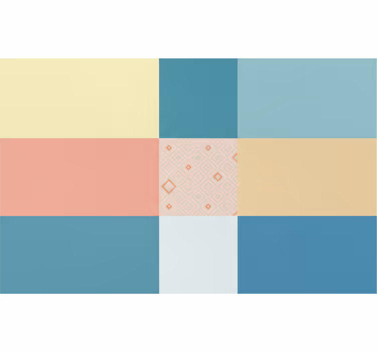 Living room blind in colorful patchwork retro pattern - TenStickers