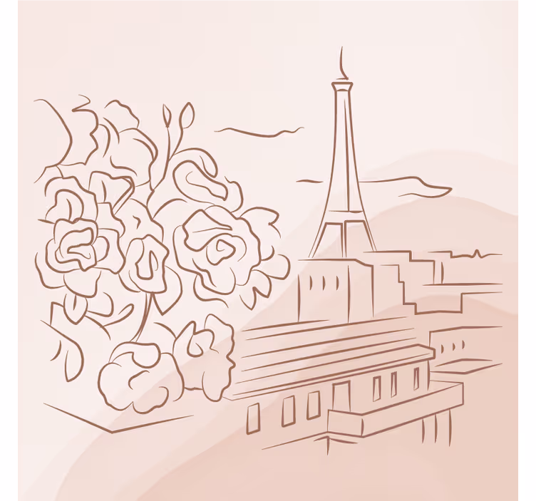 Living room blind minimalist eiffel tower design - TenStickers
