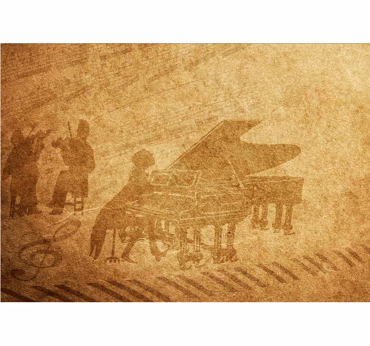 Blind beige vintage piano - TenStickers