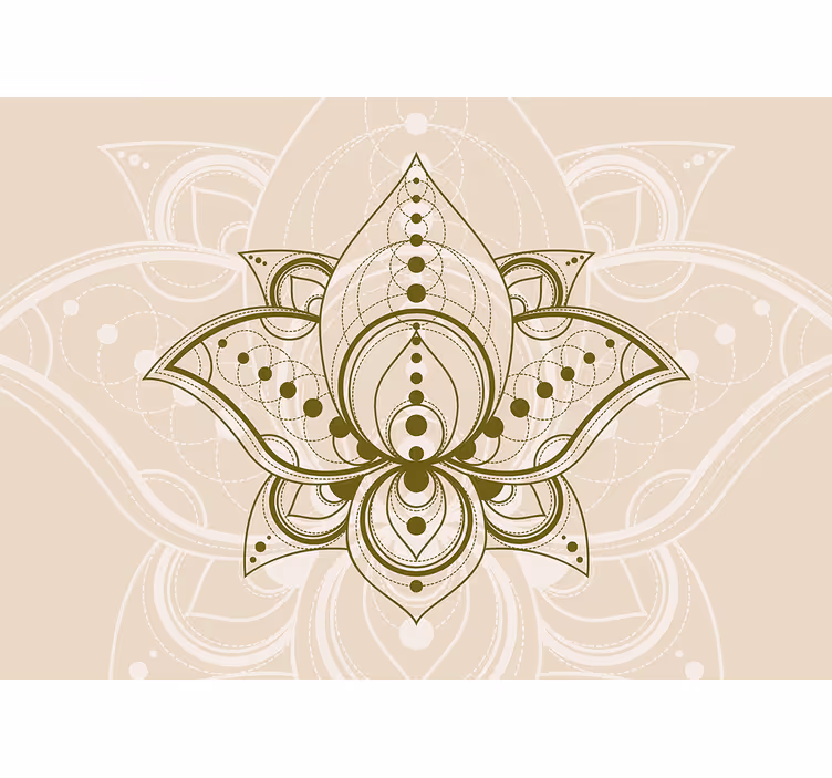 Blind beige golden lotus blossom design - TenStickers