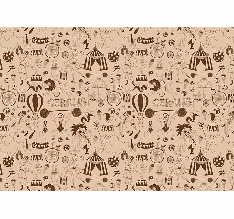 Blind beige retro brown circus pattern - TenStickers