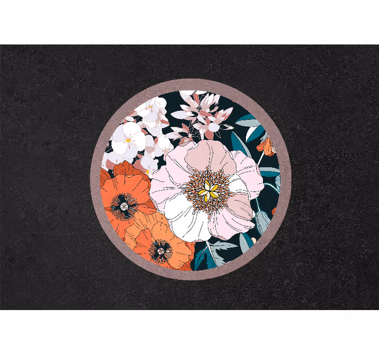Blind bedroom puppy flowers in circle - TenStickers