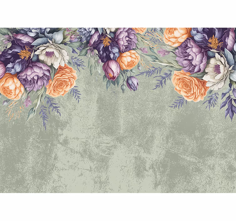 Blind bedroom with vintage floral design - TenStickers