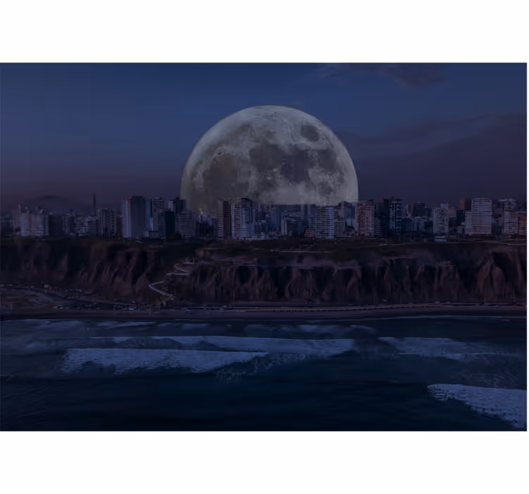 Blind bedroom with night views of costa verde lima - TenStickers
