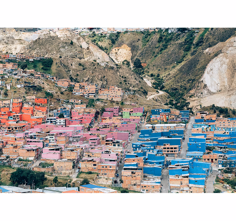 Blind bedroom colorful houses of bogotá - TenStickers