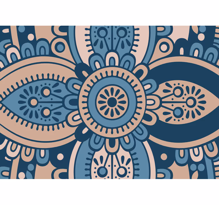 Blind bedroom blue floral mandala curtain - TenStickers