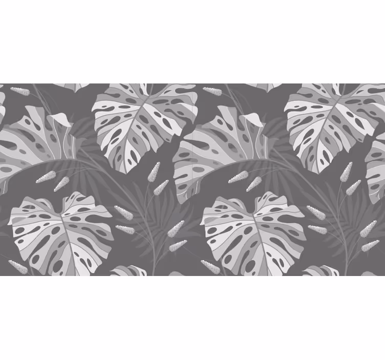 Blind grey gray tropical leaves - TenStickers