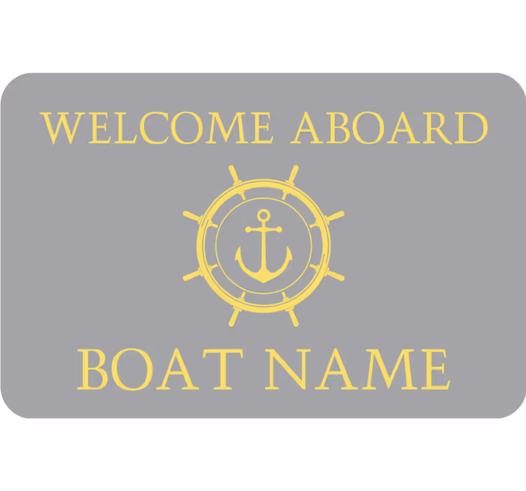 Blind grey pantone welcome aboard with name - TenStickers