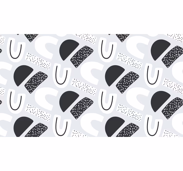 Blind grey 80s black and white figures pattern - TenStickers