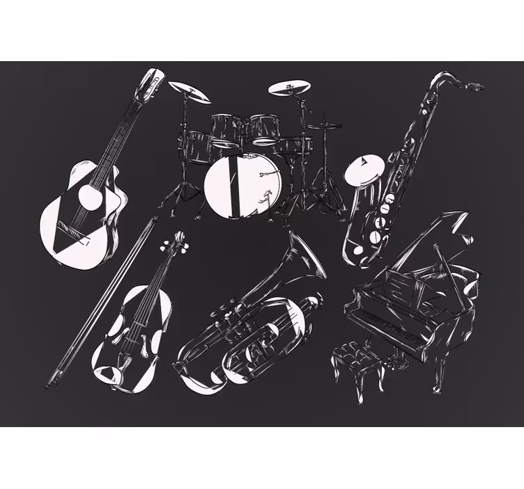 Blind bedroom black and white decor - TenStickers