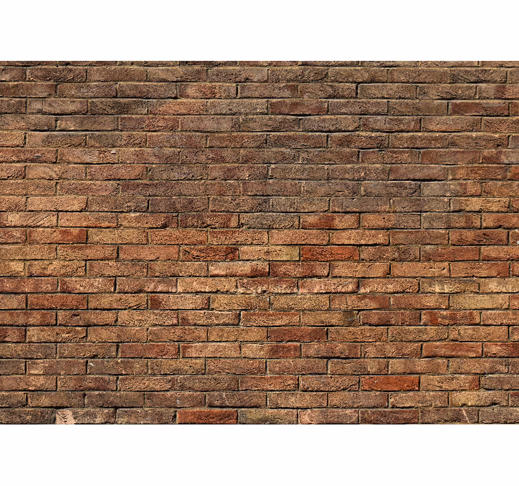 Blind bedroom with raw brown brick design - TenStickers