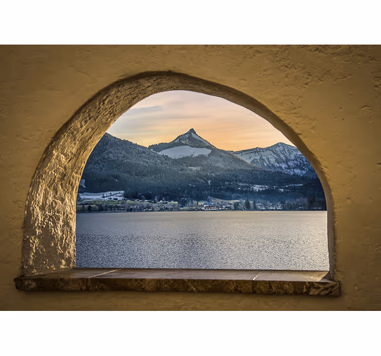 Blind bedroom with lake view - TenStickers