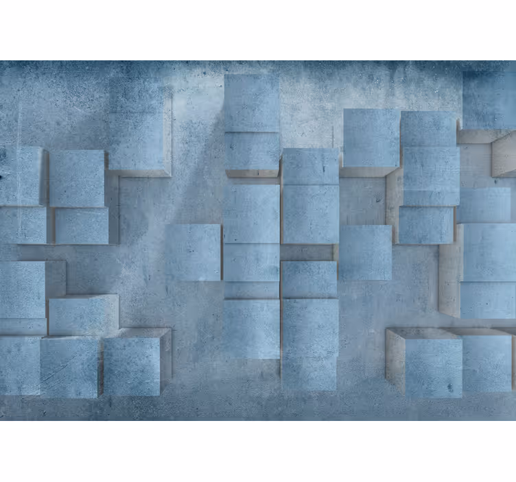 Blind bedroom 3d stone cube design - TenStickers