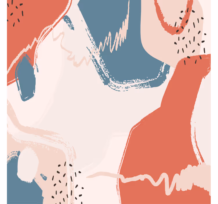 Living room blind abstract art shapes - TenStickers