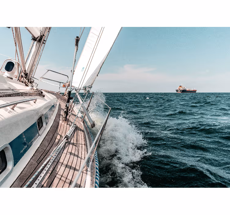 Living room blind with 3d yacht effect - TenStickers