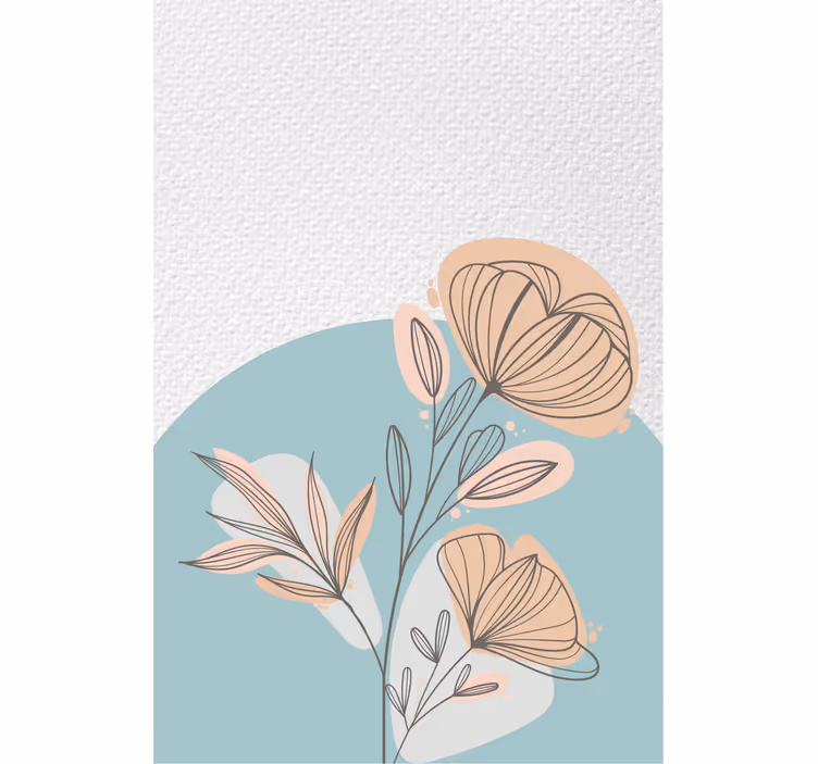 Living room blind flower painting - TenStickers