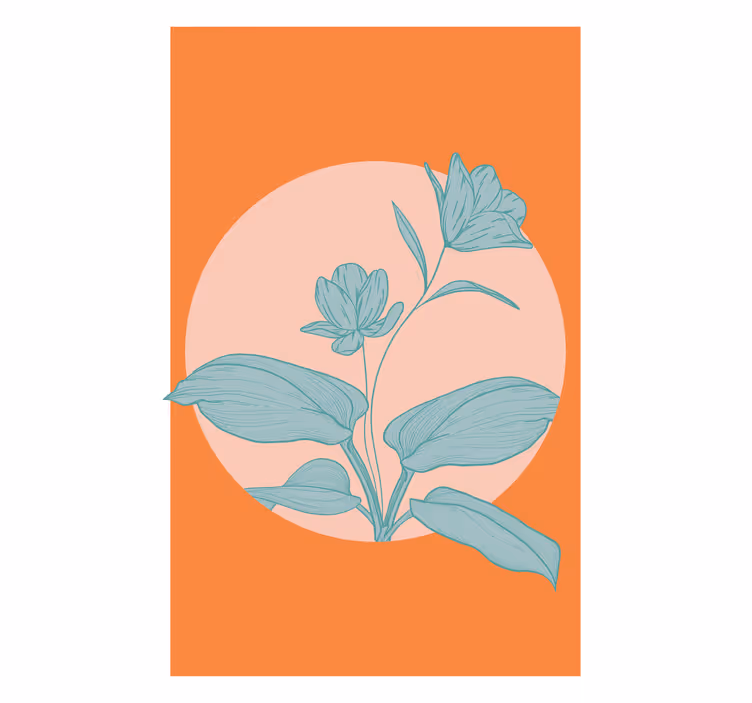 Living room blind blue flower - TenStickers