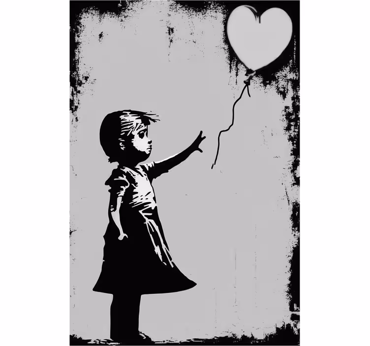 Living room blind street art girl design - TenStickers