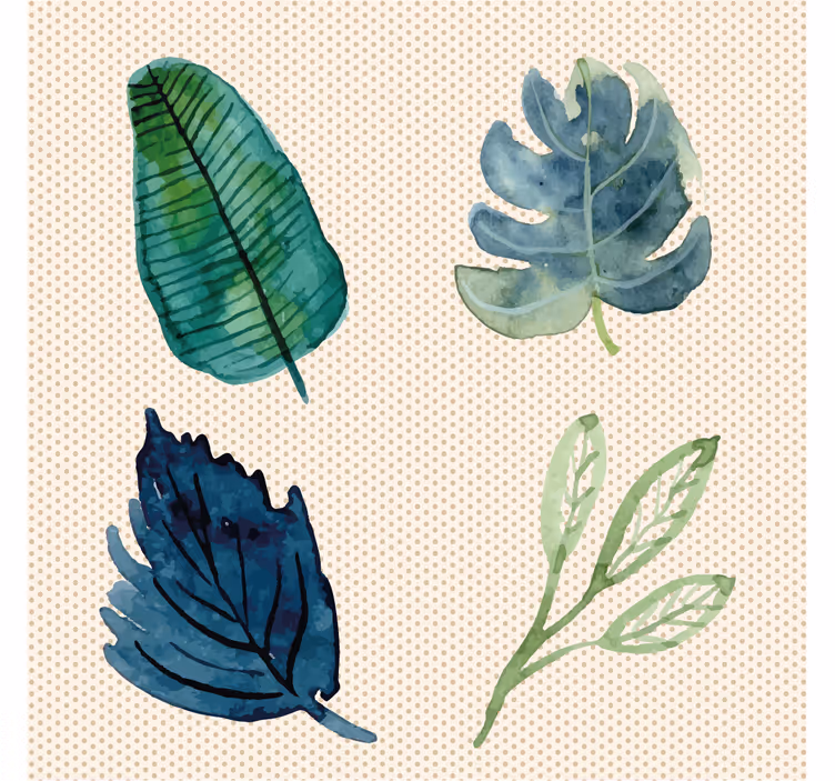 Living room blind tropical leaves design - TenStickers