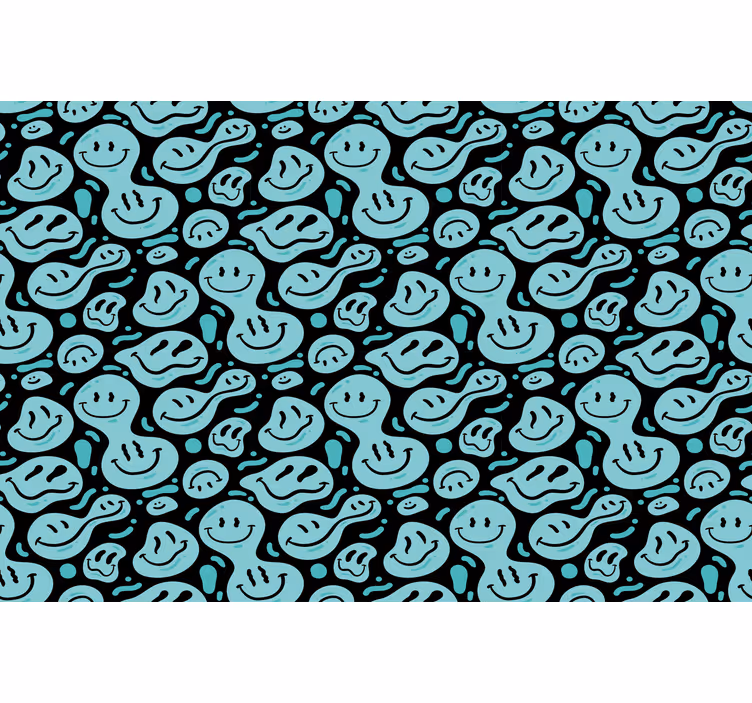 Blind bedroom smiley faces in black and blue - TenStickers